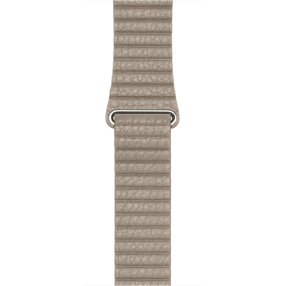  Magnetisk Loop Armband I Äkta Läder Apple Watch 44/42 mm Beige - Teknikhallen.se