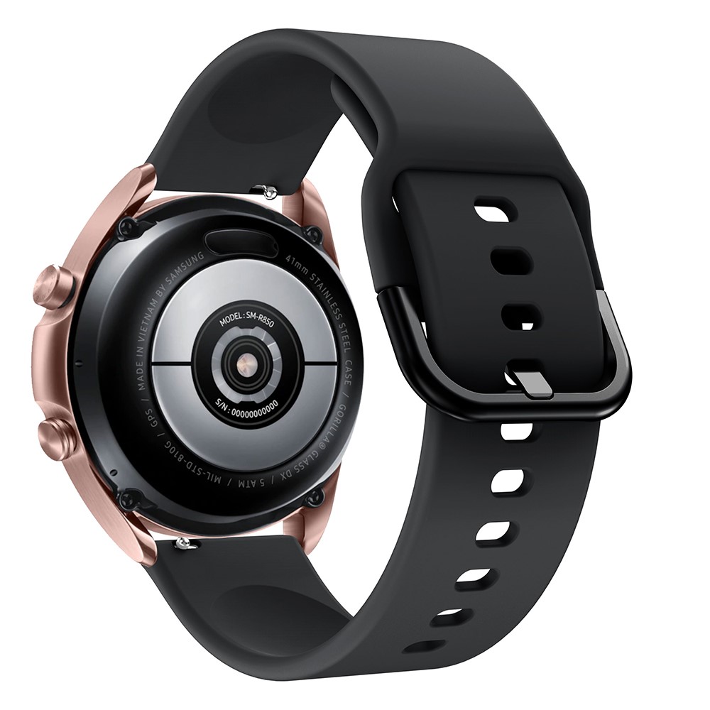 Silikon Armband Fr Smartwatch (20mm) - Svart - Teknikhallen.se
