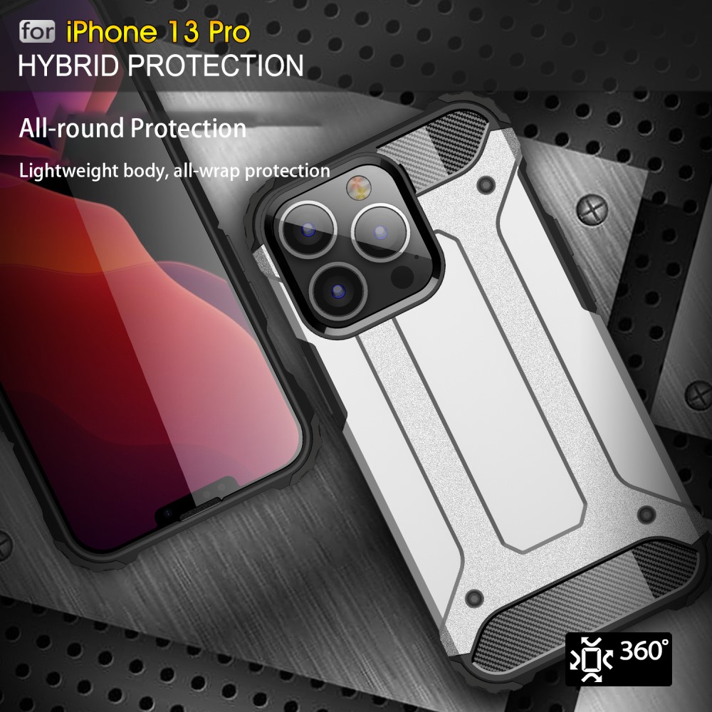  iPhone 13 Pro - Shockproof Hybrid Skal - Silver - Teknikhallen.se