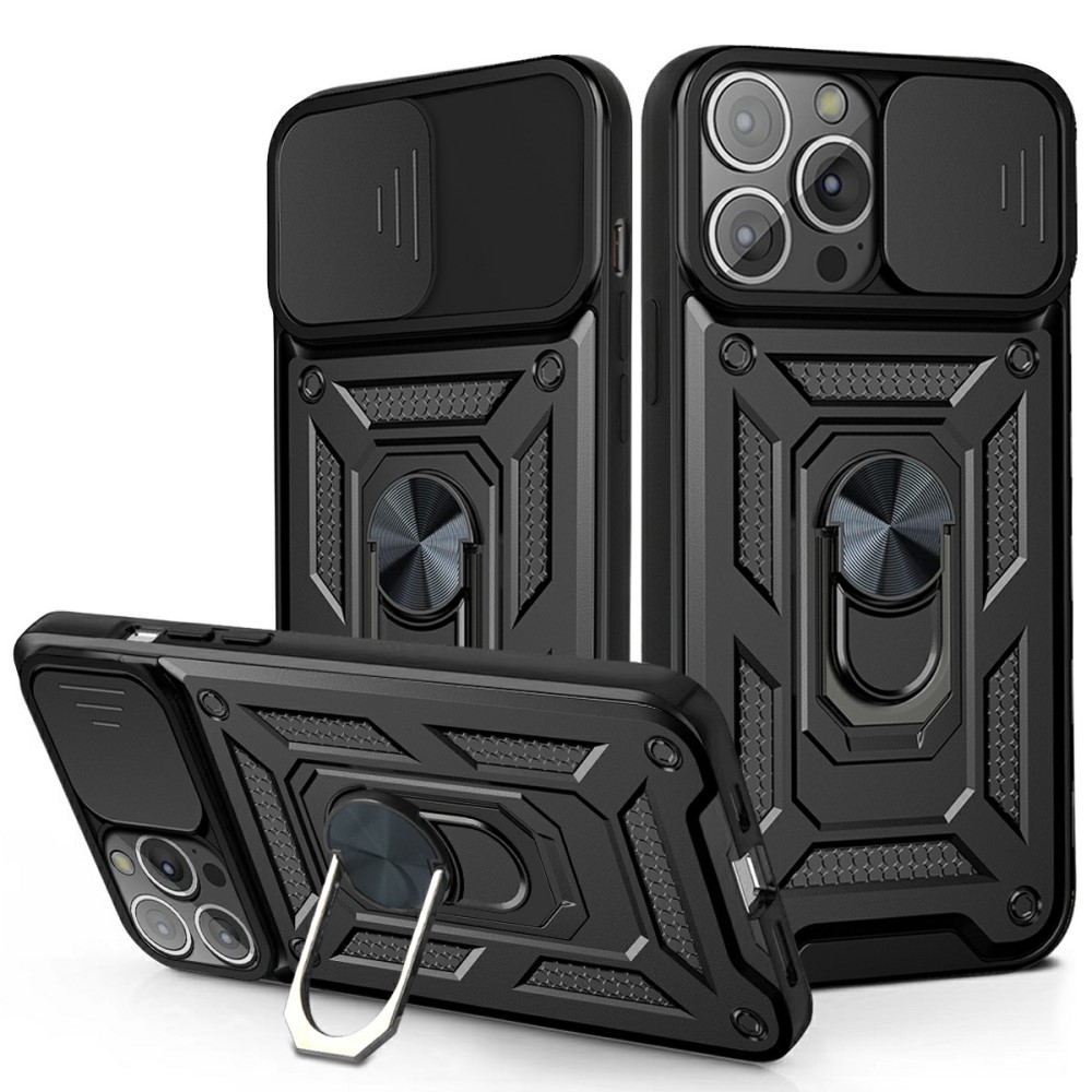  iPhone 13 Mini - CamShield Armor Hybrid Ring Skal - Svart - Teknikhallen.se