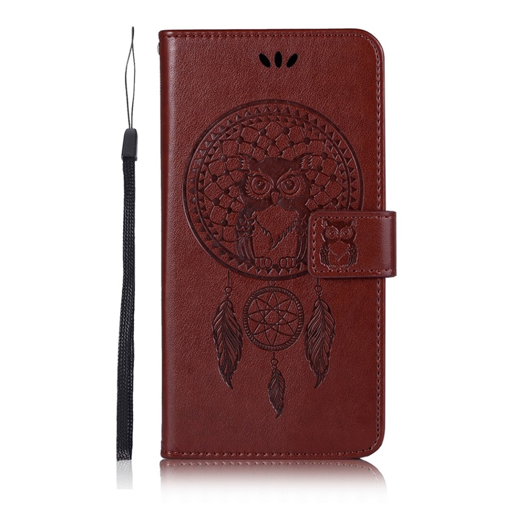  iPhone 13 Mini - Owl Dream Catcher Lder Fodral - Brun - Teknikhallen.se