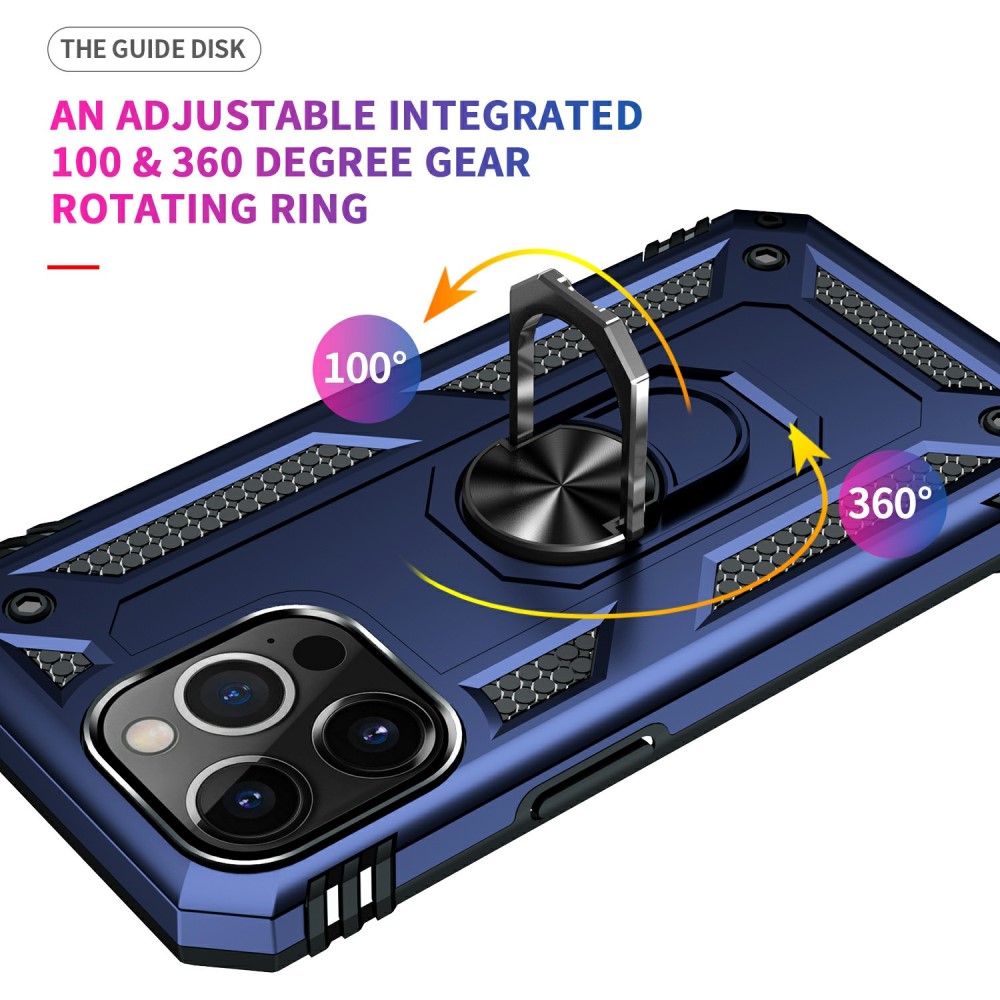  iPhone 13 Pro Max - Shockproof Hybrid Armor Ring Skal - Bl - Teknikhallen.se