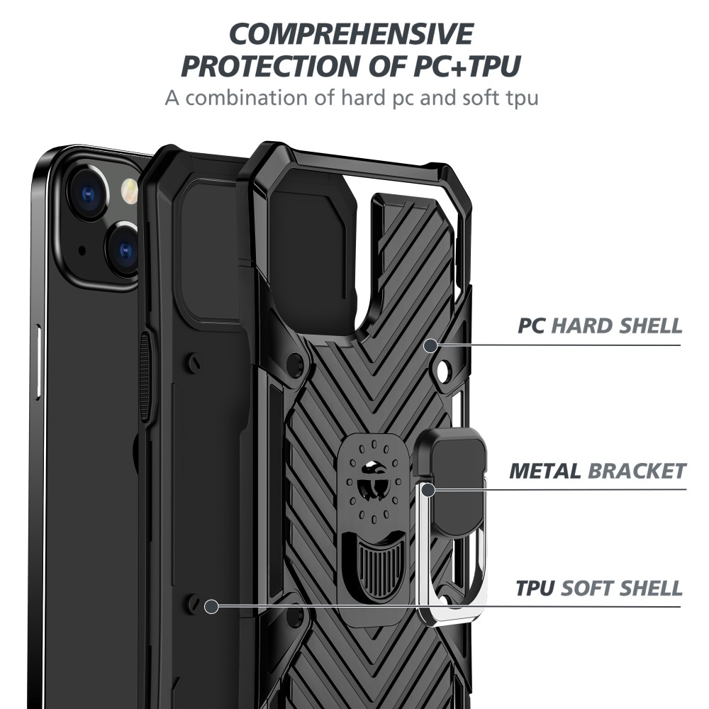  iPhone 13 Pro Max - Shockproof Tyre Hybrid Ring Skal - Svart - Teknikhallen.se