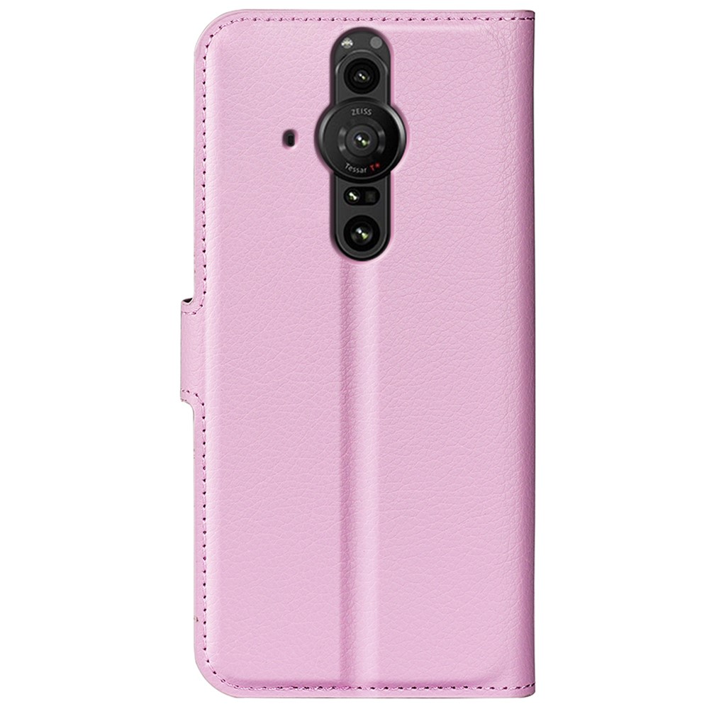  Sony Xperia Pro-I Fodral Litchi Textur Ljus Rosa - Teknikhallen.se