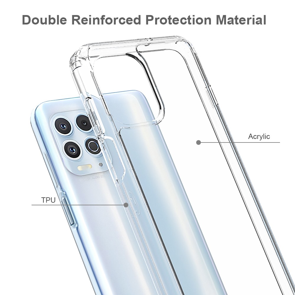  Motorola Moto G100 Skal Akryl/TPU Shockproof Transparent - Teknikhallen.se