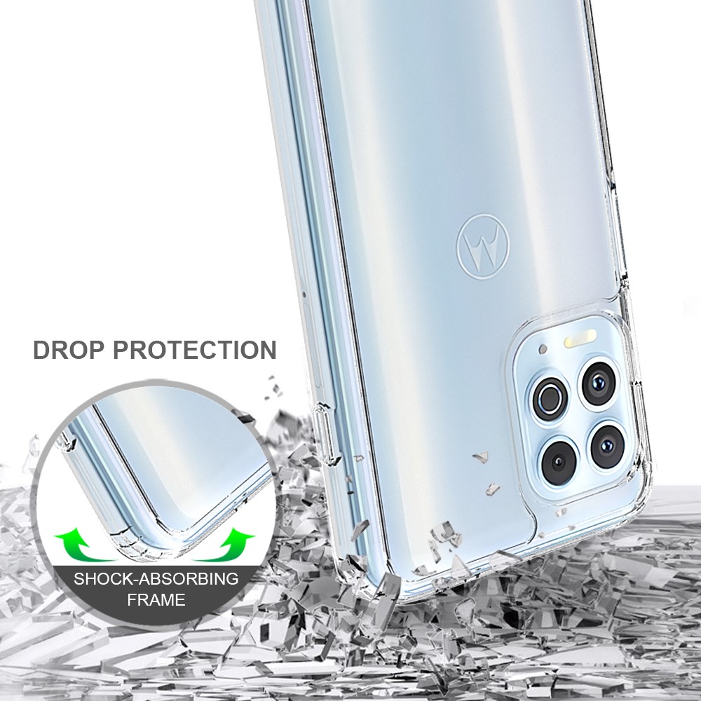  Motorola Moto G100 Skal Akryl/TPU Shockproof Transparent - Teknikhallen.se