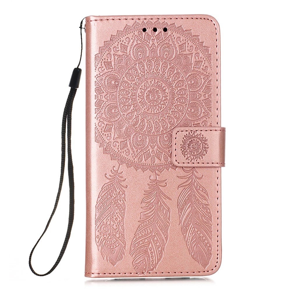  Motorola Moto G100 Fodral Läder Dream Catcher Roséguld - Teknikhallen.se