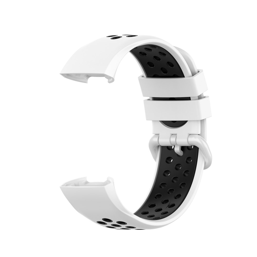  Fitbit Charge 4/3 Silikon Trningsarmband Vit/Svart - Teknikhallen.se