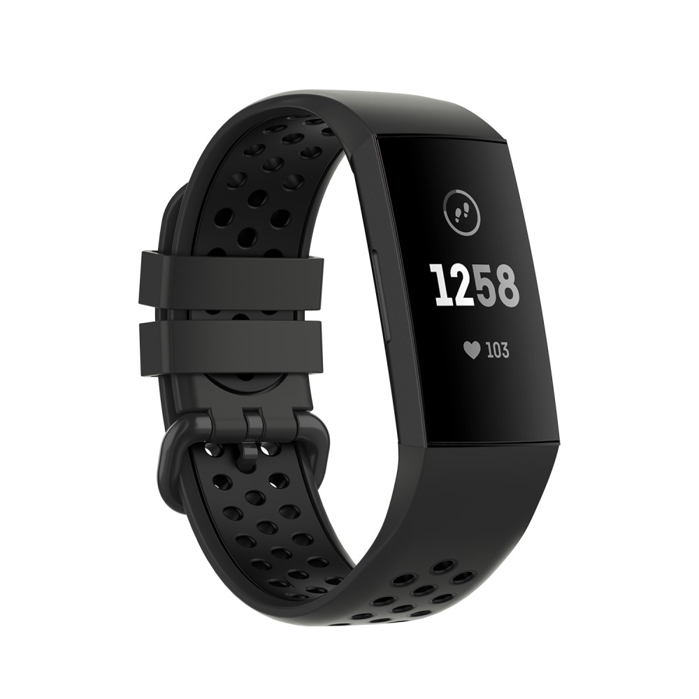  Fitbit Charge 4/3 Silikon Trningsarmband Svart - Teknikhallen.se