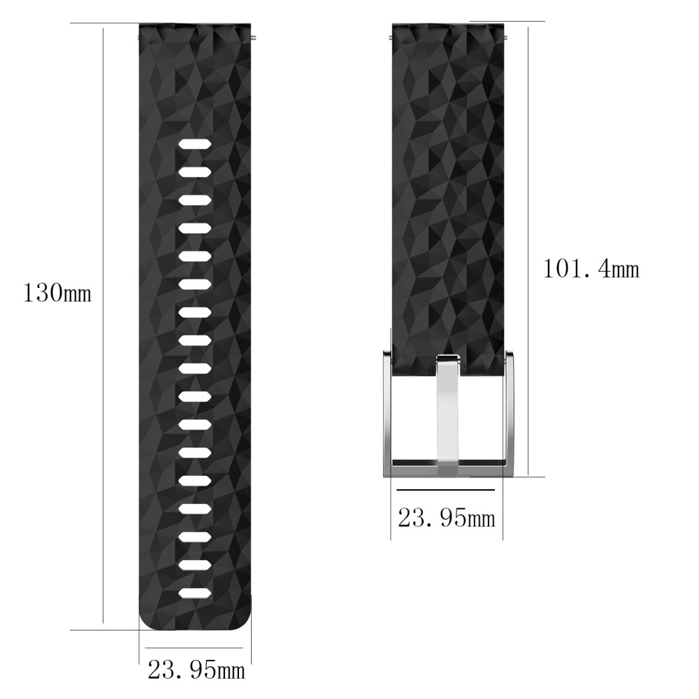  Silikon Armband Diamond Textur Suunto (24mm) Svart - Teknikhallen.se
