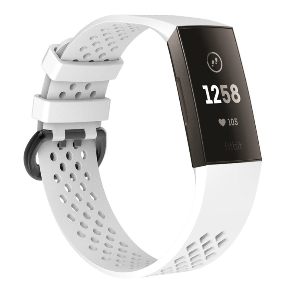  Ihligt Silikon Armband Fitbit Charge 4/3 (L) Vit - Teknikhallen.se