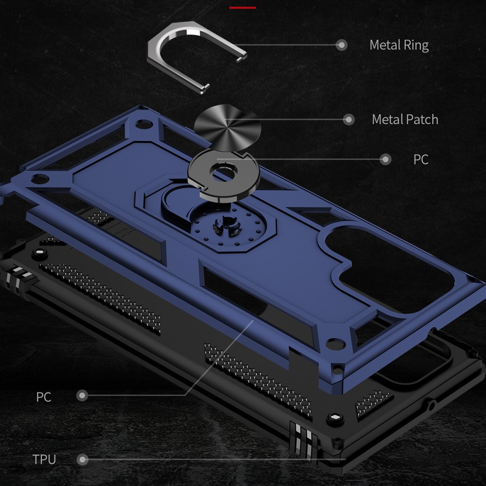  Samsung Galaxy S22 Ultra Skal Hybrid Ring Bl - Teknikhallen.se