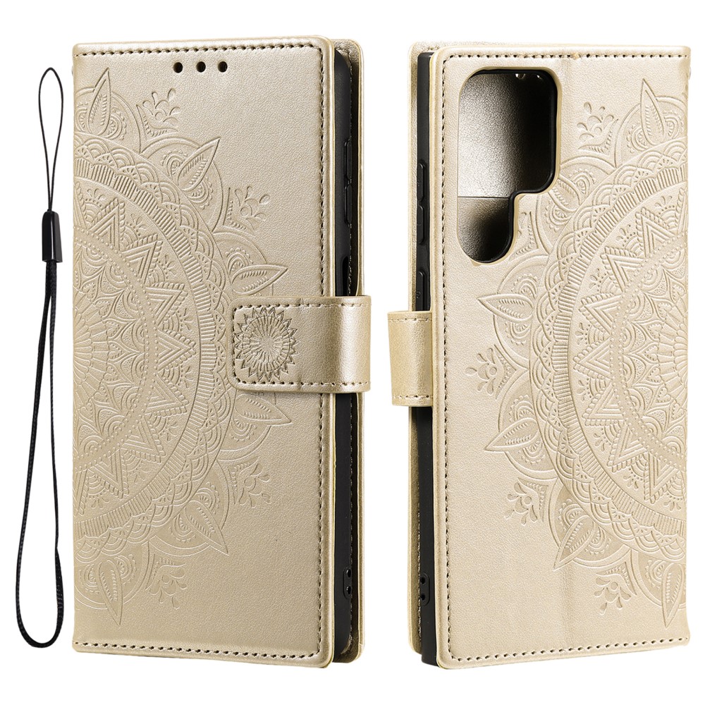  Samsung Galaxy S22 Ultra Fodral Mandala Lder Guld - Teknikhallen.se