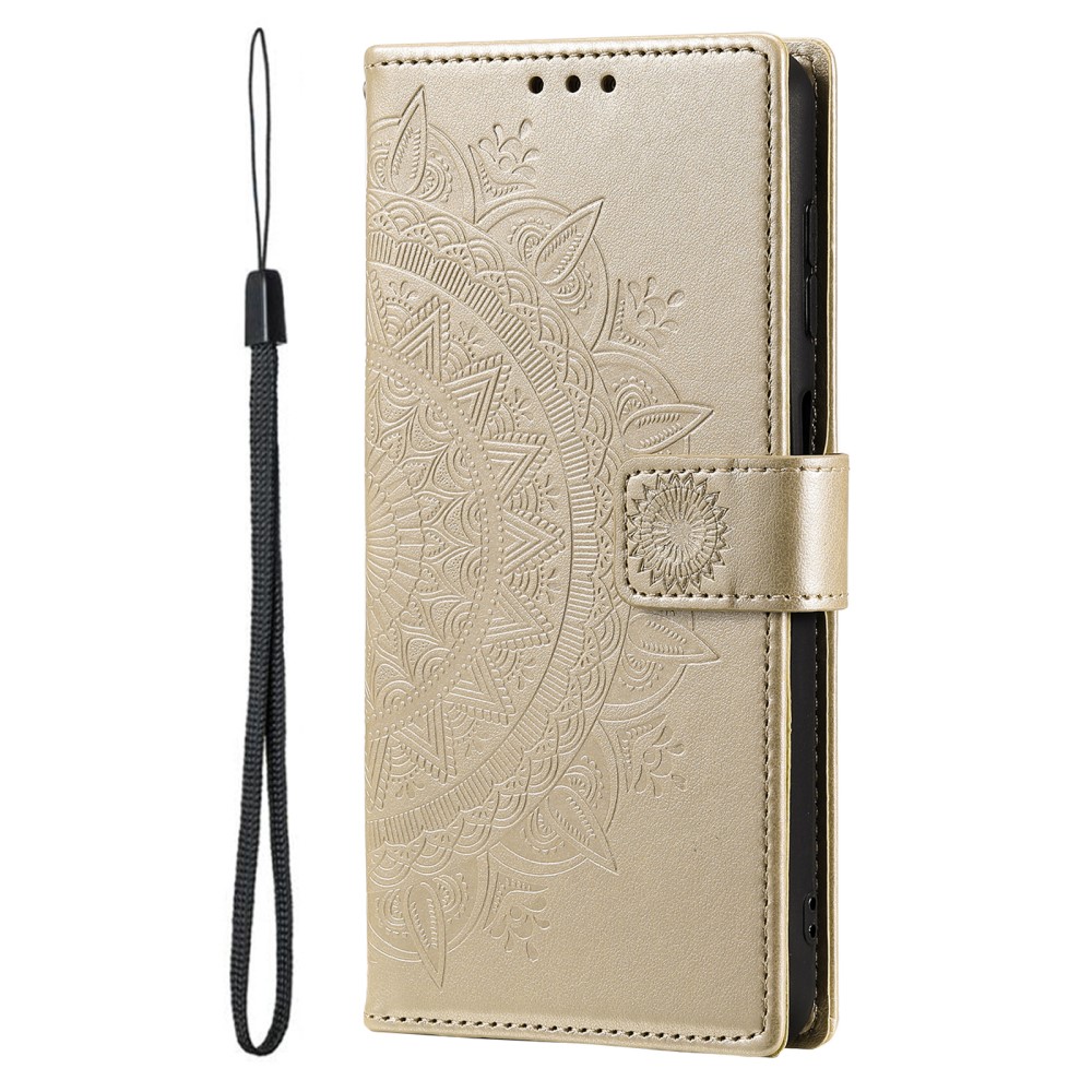  Samsung Galaxy S22 Ultra Fodral Mandala Lder Guld - Teknikhallen.se