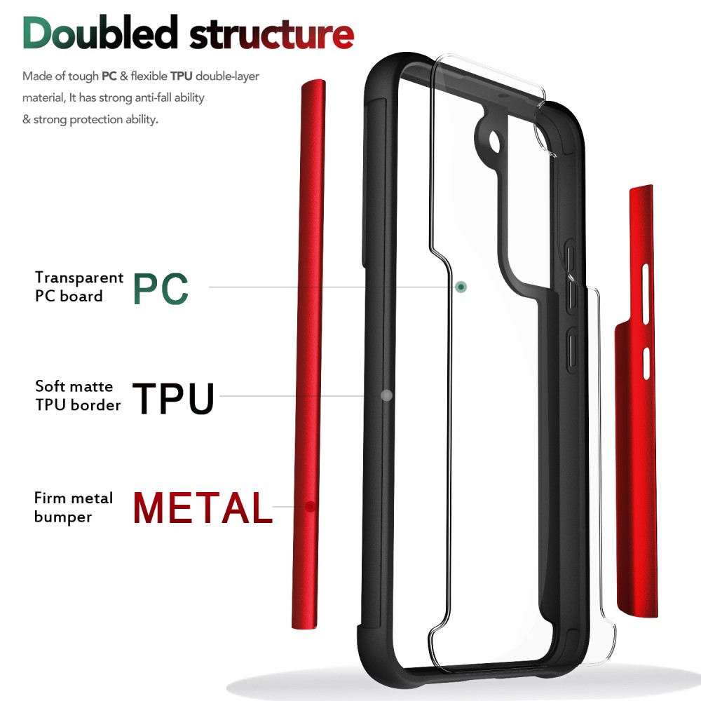  Samsung Galaxy S22 Plus Skal Hybrid Shockproof Silver - Teknikhallen.se