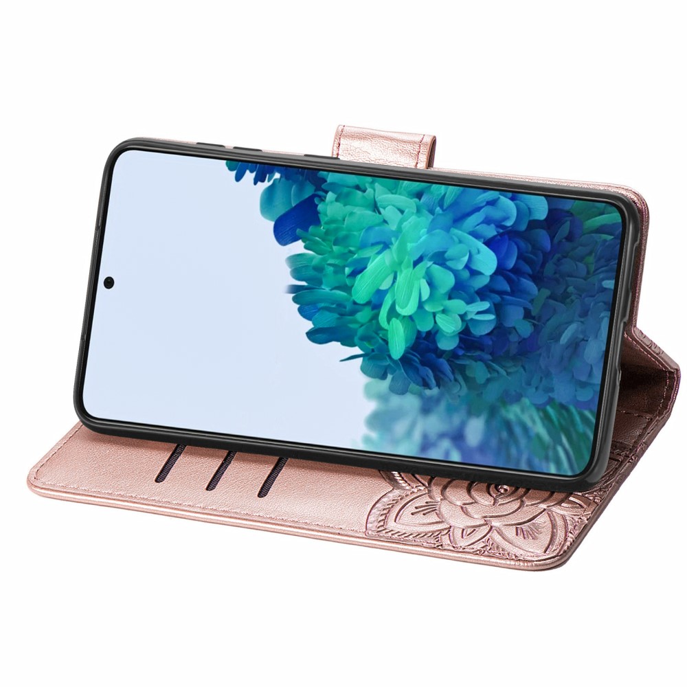  Samsung Galaxy S22 Plus Fodral Butterfly Tryckt Lder Rosguld - Teknikhallen.se