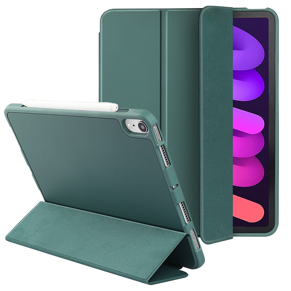  iPad Mini (2021) Fodral Tri-Fold Pennhllare Forest Green - Teknikhallen.se