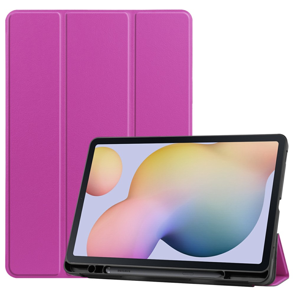  Samsung Galaxy Tab S7 / Tab S8 Fodral Tri-Fold Pennhållare Lila - Teknikhallen.se