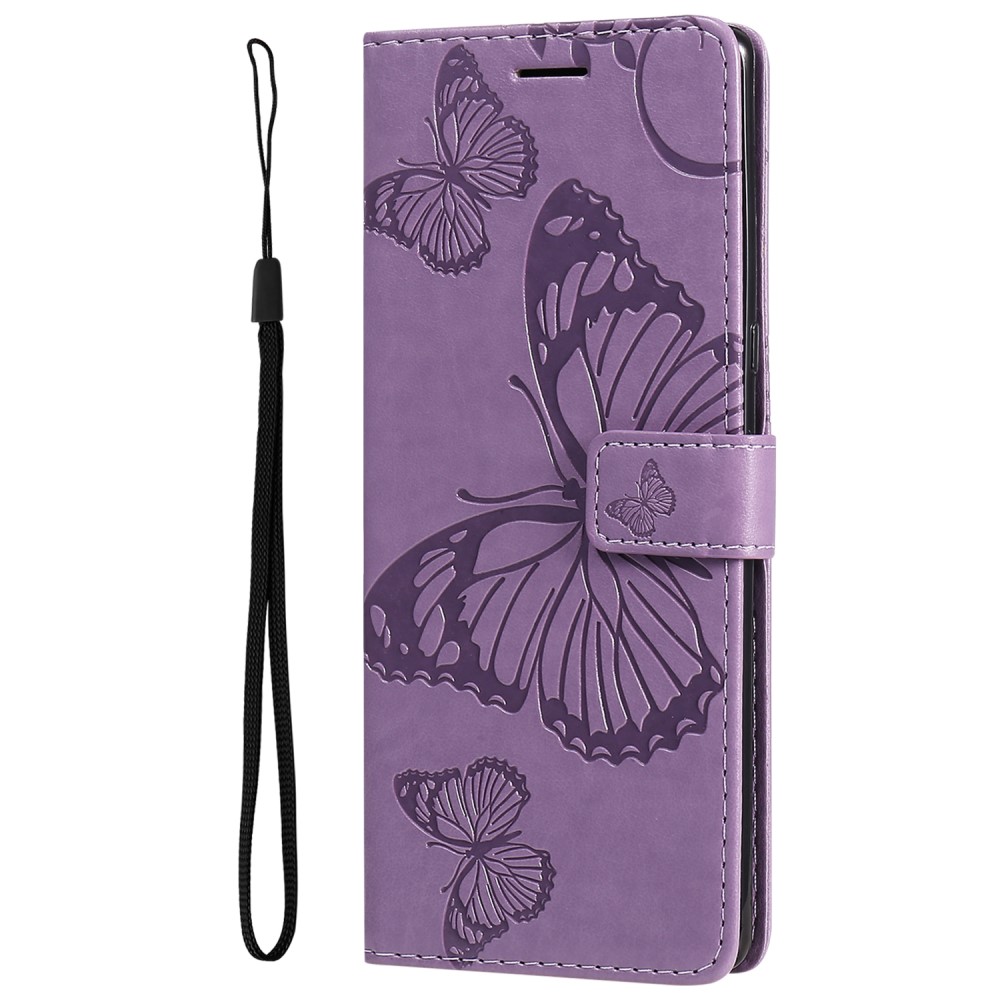  Samsung Galaxy S22 Ultra Fodral Tryck Butterfly Lila - Teknikhallen.se