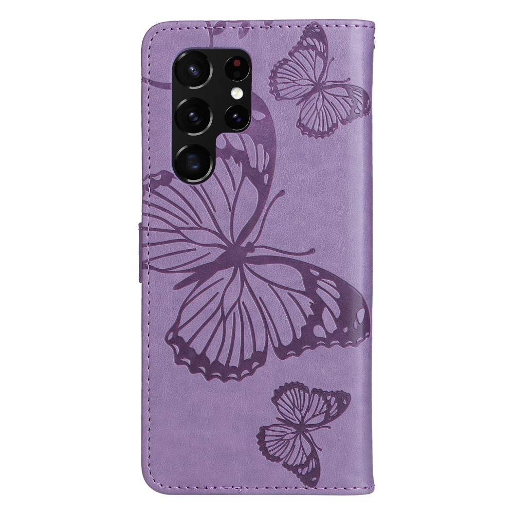  Samsung Galaxy S22 Ultra Fodral Tryck Butterfly Lila - Teknikhallen.se