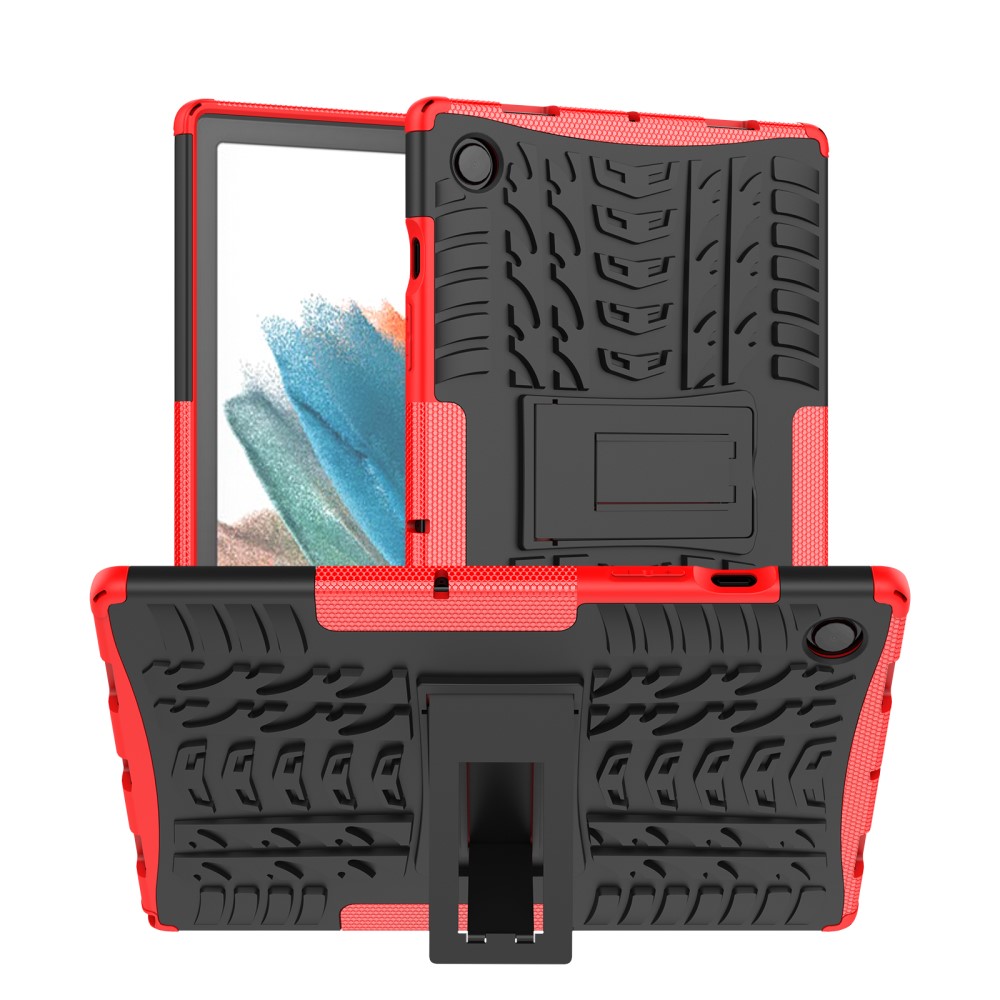  Samsung Galaxy Tab A8 10.5 (2021) Skal Rugged Kickstand Armor Röd - Teknikhallen.se