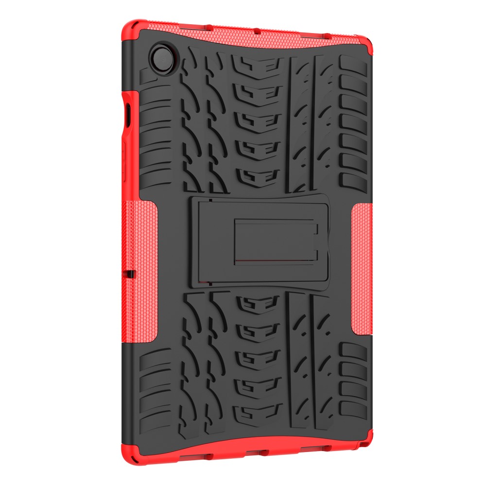  Samsung Galaxy Tab A8 10.5 (2021) Skal Rugged Kickstand Armor Röd - Teknikhallen.se