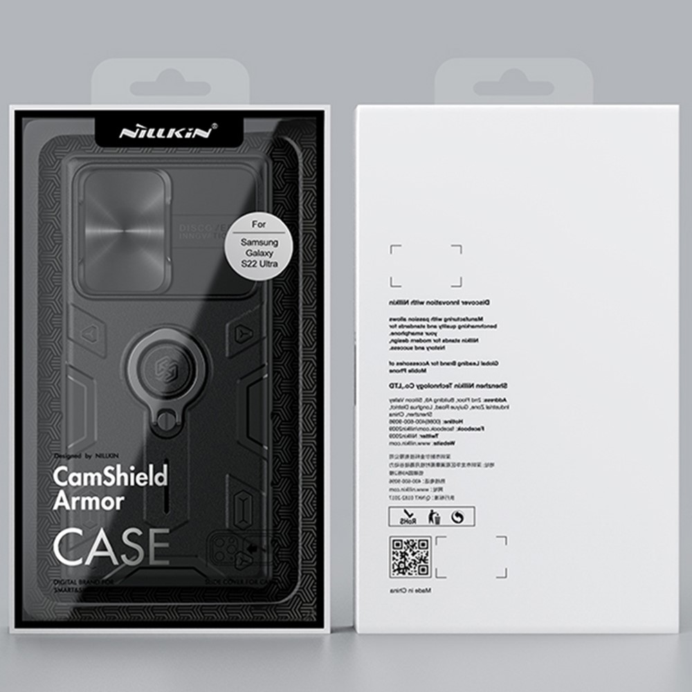 NILLKIN NILLKIN Samsung Galaxy S22 Ultra Skal CamShield Armor Ring Svart - Teknikhallen.se