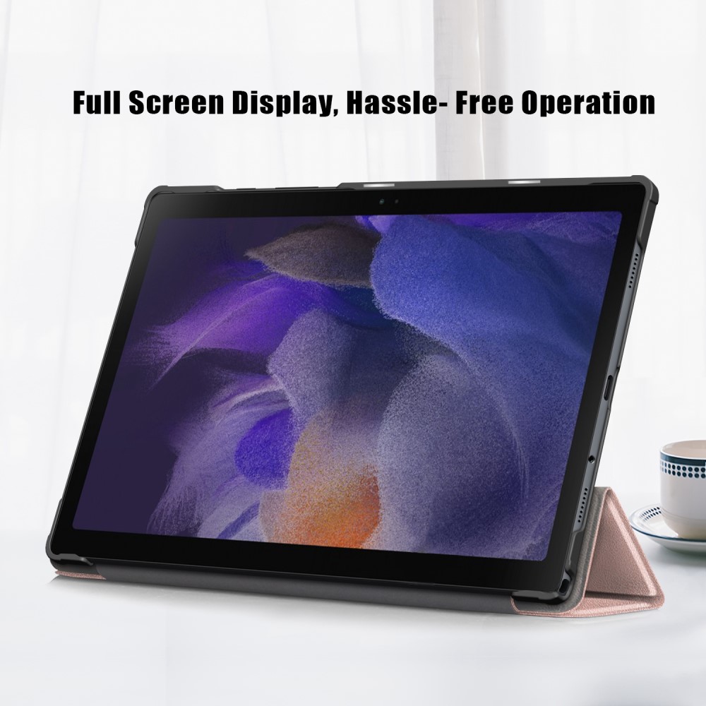  Samsung Galaxy Tab A8 10.5 (2021) Fodral Premium Tri-Fold Rosguld - Teknikhallen.se