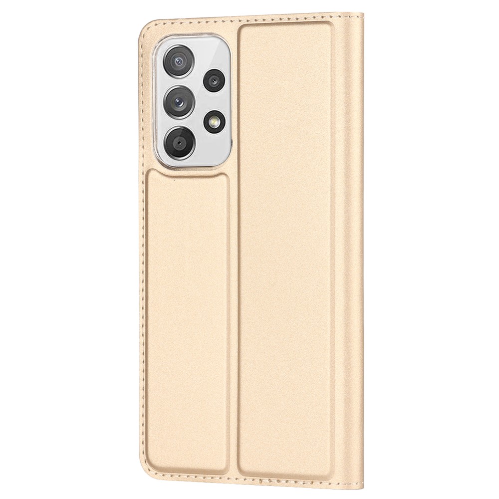  Samsung Galaxy A53 5G Fodral Flip Skin Touch Guld - Teknikhallen.se