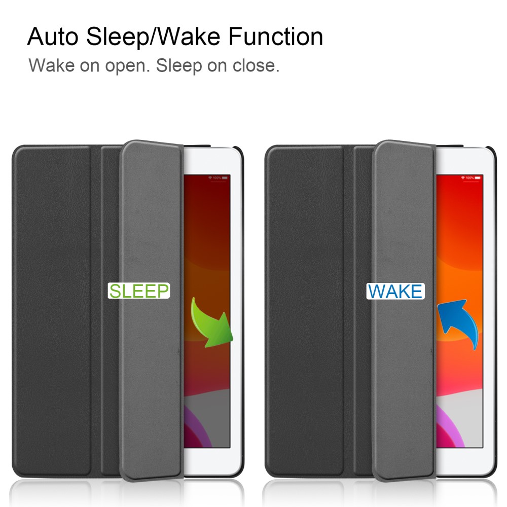  iPad 10.2 2019/2020/2021 Fodral Tri-Fold Svart - Teknikhallen.se