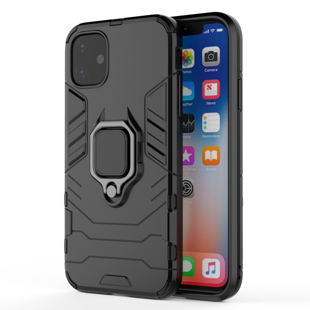  iPhone 11 - Armour Ring Skal - Funkar med magnethållare - Svart - Teknikhallen.se