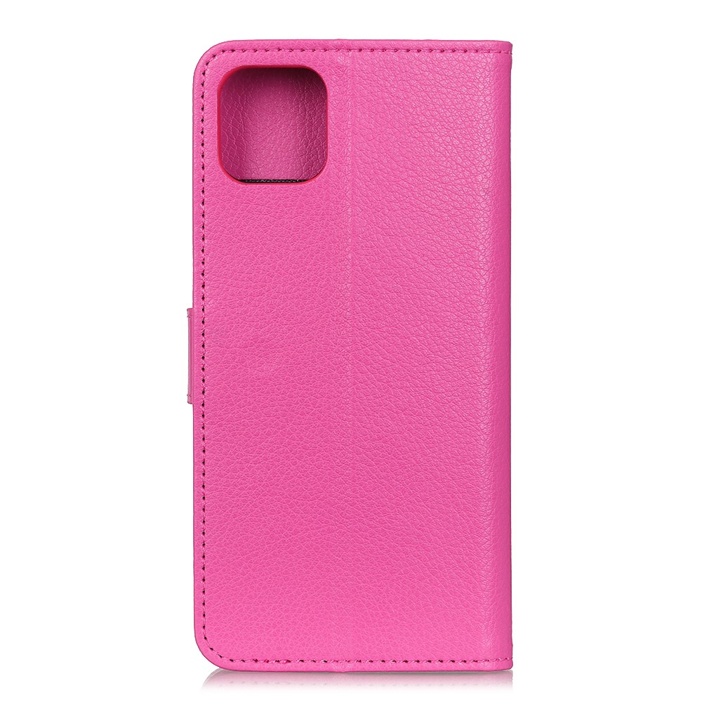  iPhone 11 Pro Max - Plnboksfodral Litchi - Rosa - Teknikhallen.se