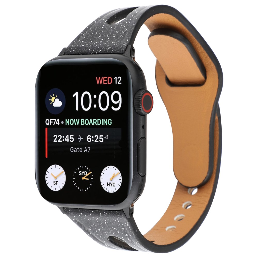  kta Lderarmband Apple Watch 41/40/38 mm - Svart - Teknikhallen.se