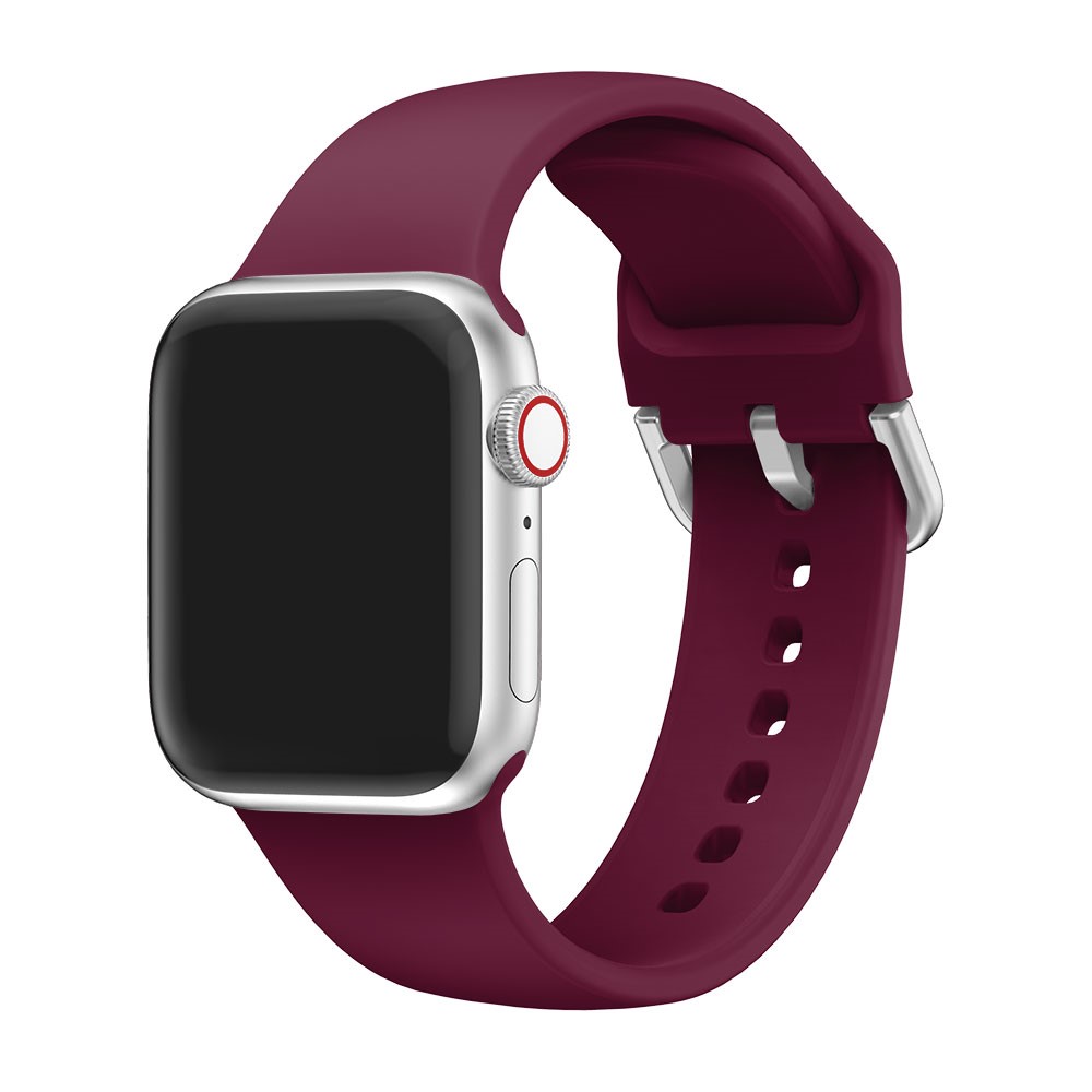  Silikon Armband - Apple Watch 41/40/38 mm - Vinröd - Teknikhallen.se