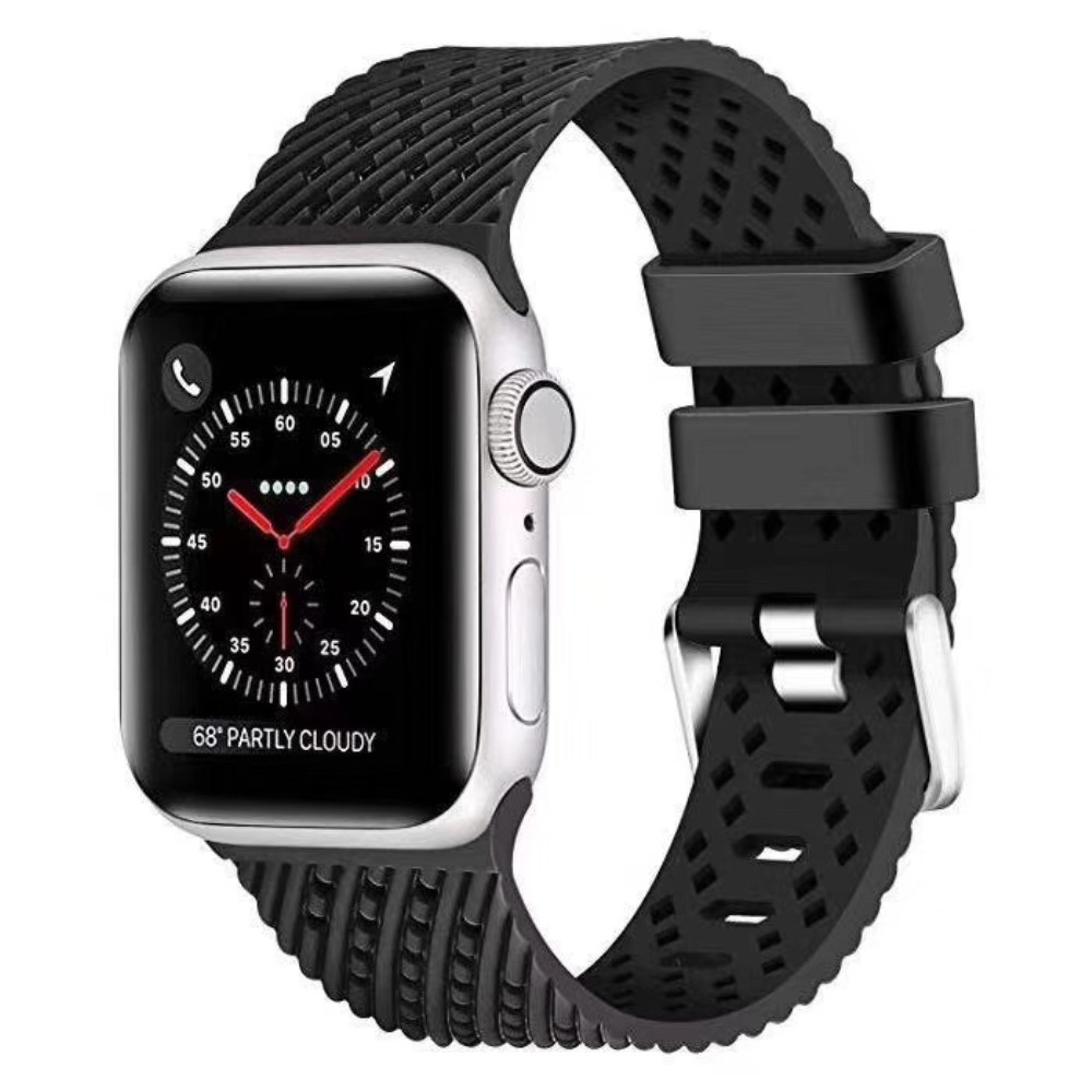  Silikon Armband Apple Watch 41/40/38 mm - Svart - Teknikhallen.se