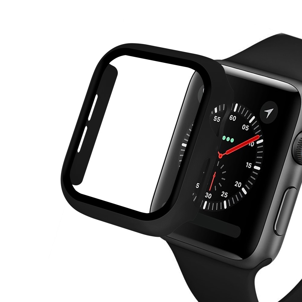  Härdat Glas Skydd Apple Watch 44 mm Svart - Teknikhallen.se