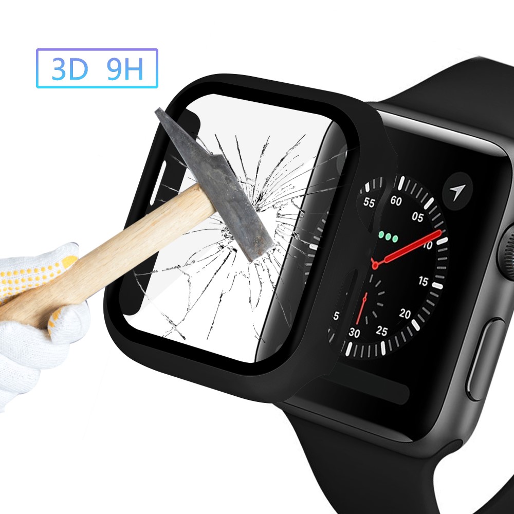  Hrdat Glas Skydd Apple Watch 44 mm Svart - Teknikhallen.se