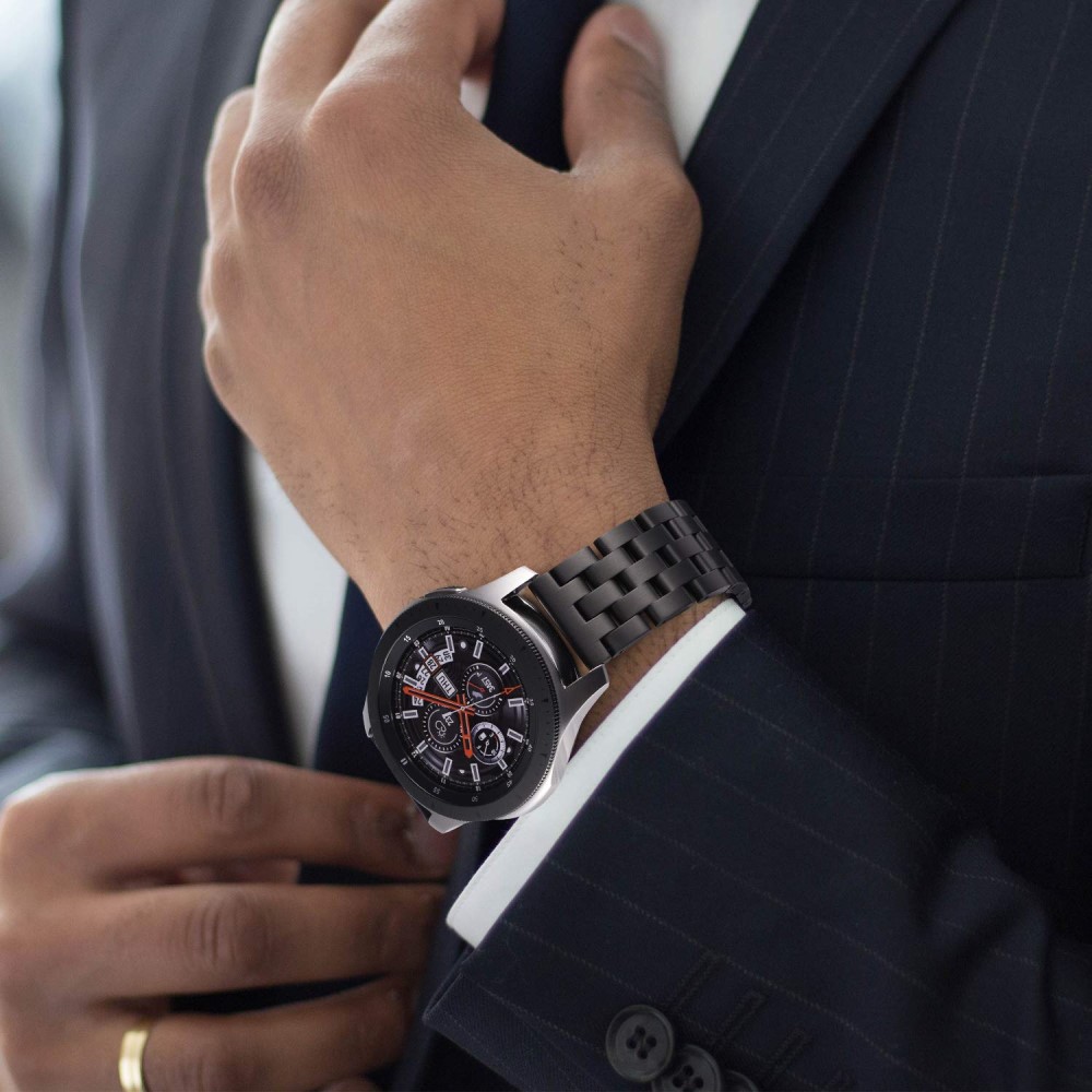  Lyxigt Metallarmband I Rostfritt Stål - Svart (22mm) - Teknikhallen.se