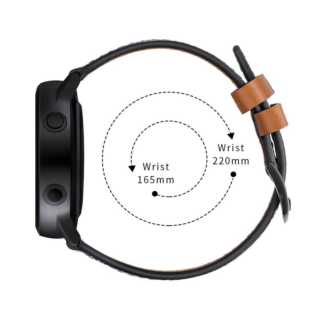  Äkta Läder Armband För Smartwatch - Brun (20 mm) - Teknikhallen.se