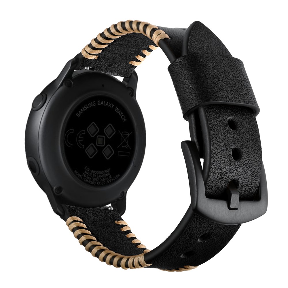  Äkta Läder Armband Vävd För Smartwatch - Svart (20 mm) - Teknikhallen.se