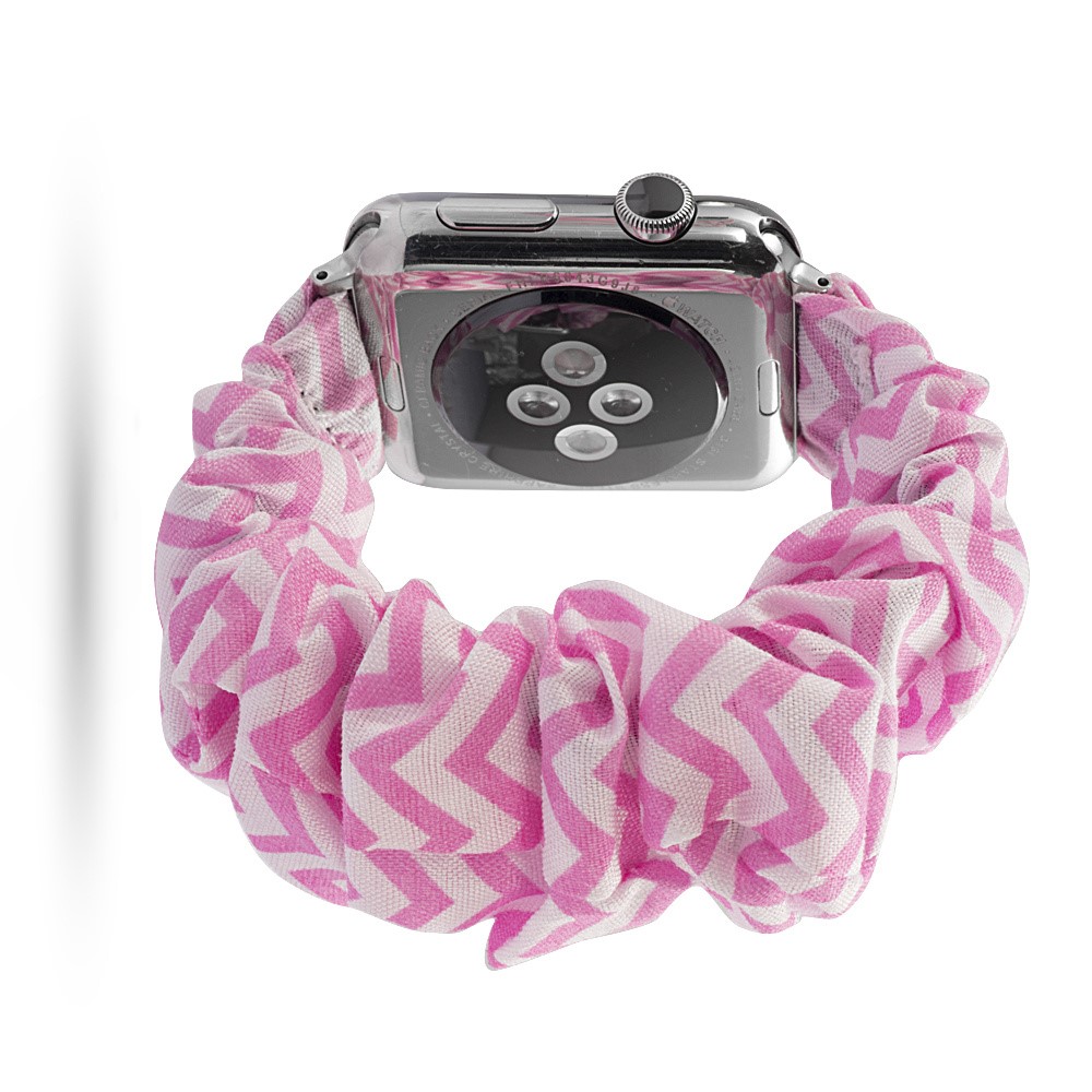  Scrunchie Pink Twill Armband Apple Watch 42/44/45/49 mm - Teknikhallen.se