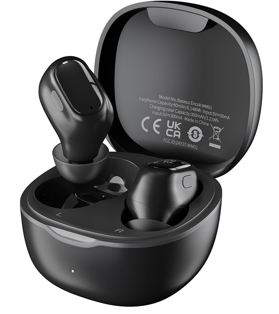 BASEUS Baseus Encok WM01 True Wireless Hörlurar - Svart - Teknikhallen.se