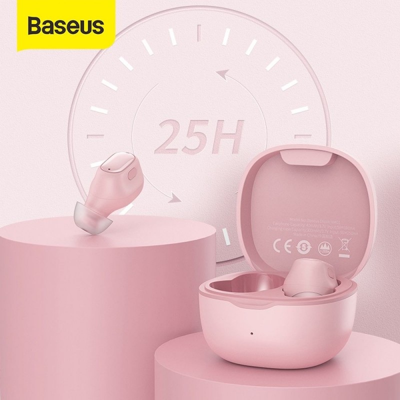 BASEUS Baseus Encok WM01 True Wireless Hörlurar - Rosa - Teknikhallen.se