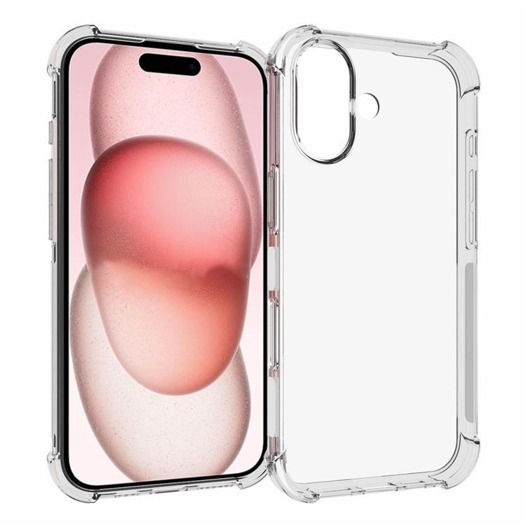  iPhone 16 Plus Skal Shockproof TPU Transparent - Teknikhallen.se