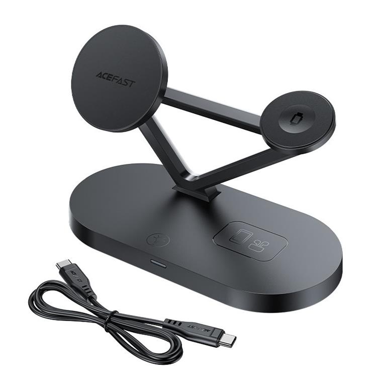 Acefast Acefast E9 45W 3in1 Magnetisk MagSafe Laddare Med Ambient Light Vit - Teknikhallen.se