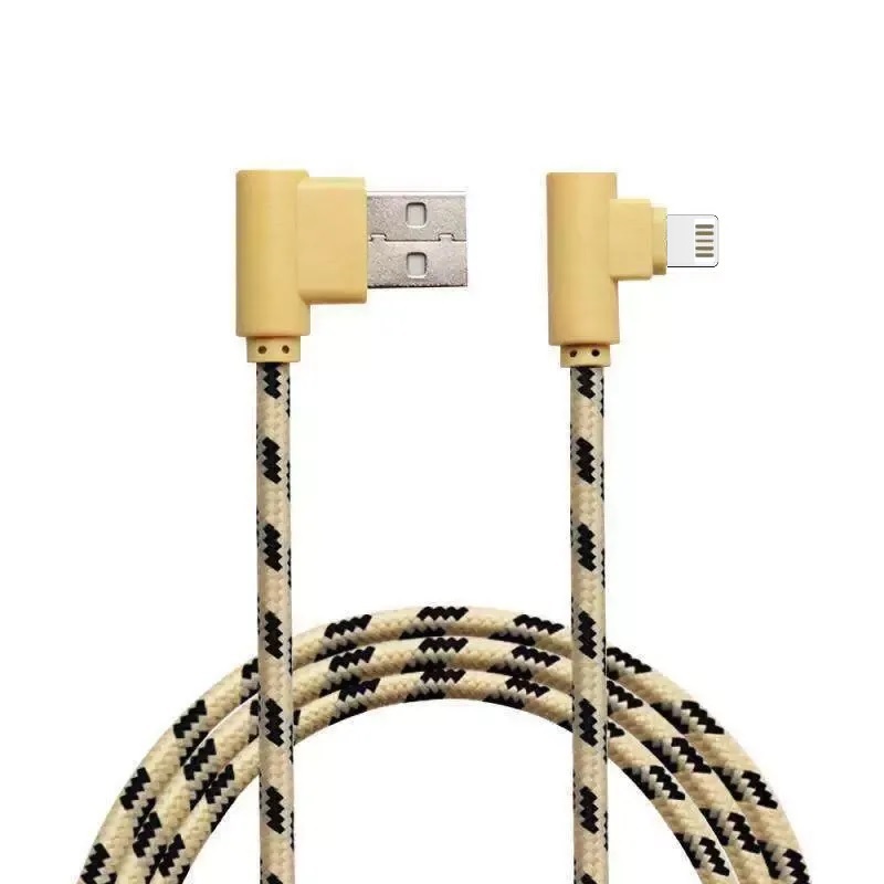  1M Lightning Vinklad Kabel - Guld - Teknikhallen.se