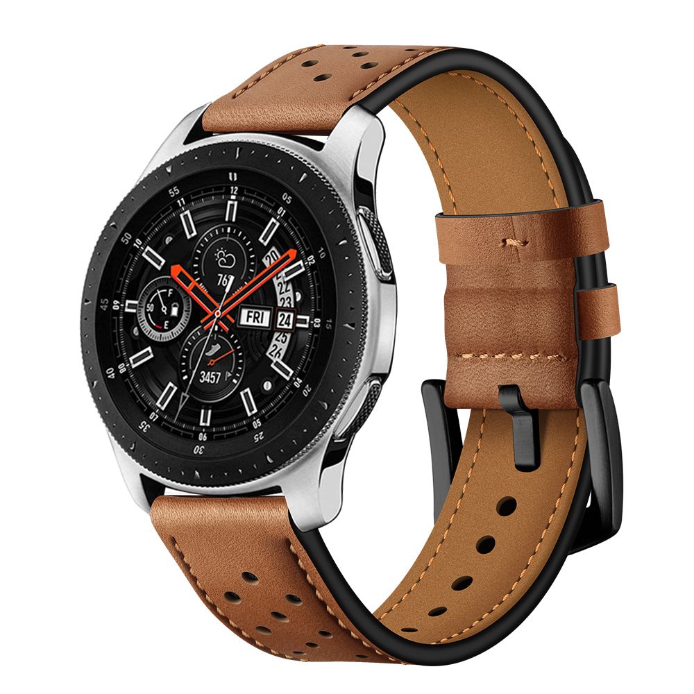 Tech-Protect Tech-Protect kta Lder Armband Samsung Galaxy Watch 46 mm Brun - Teknikhallen.se