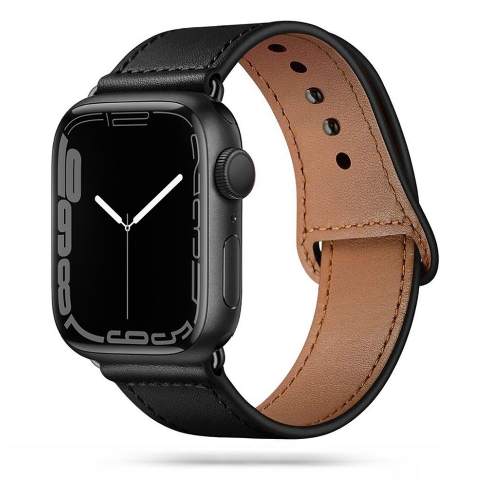 Tech-Protect Tech-Protect Äkta Läder Armband Apple Watch 42/44/45/49 mm Svart - Teknikhallen.se