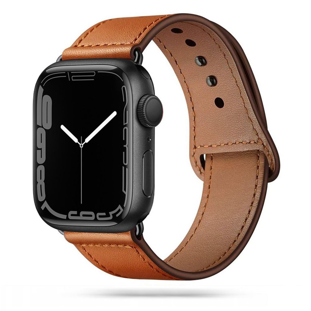 Tech-Protect Tech-Protect kta Lder Armband Apple Watch 42/44/45/49 mm Brun - Teknikhallen.se