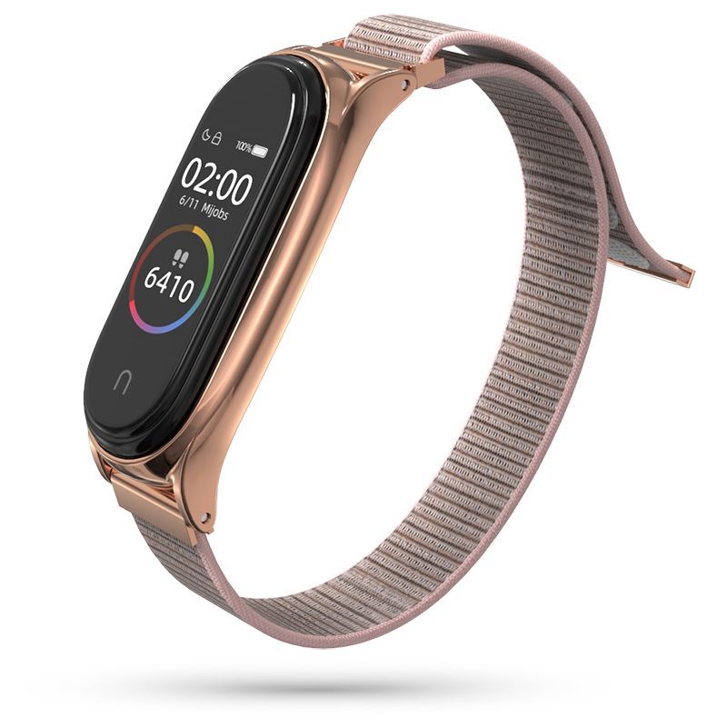 Tech-Protect Tech-Protect Xiaomi Mi Smart Band 5 / 6 Nylon Armband Roséguld - Teknikhallen.se